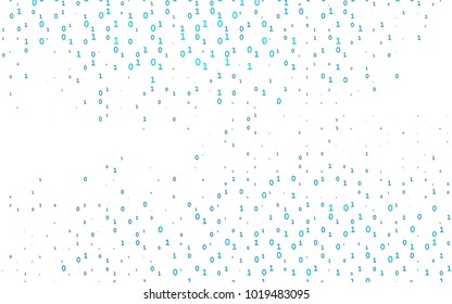 Light BLUE vector background with signs of numerals. Modern geometrical illustration with numerals. The pattern can be used as ads, poster, banner for books.