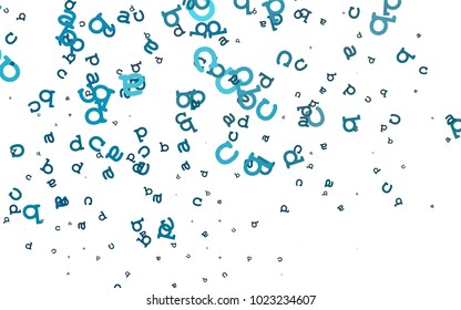 Light BLUE vector background with signs of alphabet. Modern geometrical illustration with ABC english symbols. Best design for your ad, poster, banner of college.