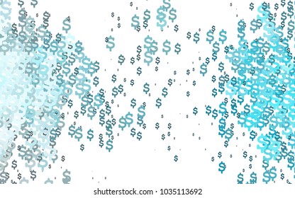 Light BLUE vector background with signs of dollars. Shining illustration with signs of dollars on abstract template. Smart design for your business advert of economic, wealth.