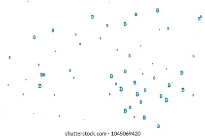 Light BLUE vector background with signs of Bitcoins. Shining illustration with signs of Bitcoins on abstract template. Smart design for your business advert of economic, wealth.