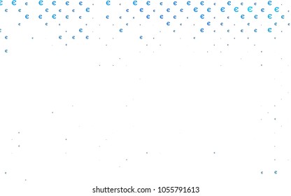 Light BLUE vector background with signs of Euro. Modern abstract illustration with symbols of digital money. The pattern can be used for financial, investment websites.