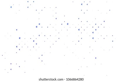 Light BLUE vector background with signs of Euro. Abstract illustration with colored financial digital symbols. Smart design for your business advert of economic, wealth.