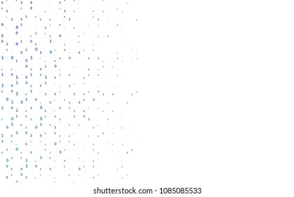 Light BLUE vector background with signs of numerals. Illustration with Numeral symbols on abstract template. The pattern can be used as ads, poster, banner for books.