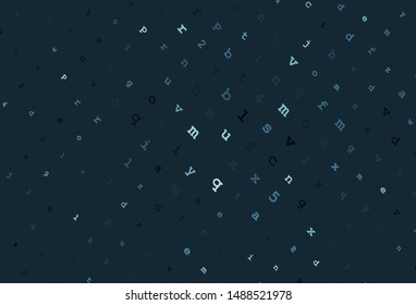 Light BLUE vector background with signs of alphabet. Modern geometrical illustration with ABC english symbols. Pattern for school, grammar websites.