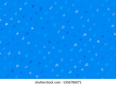 Light BLUE vector background with signs of alphabet. Shining illustration with ABC symbols on abstract template. Pattern for ads, poster, banner of books.