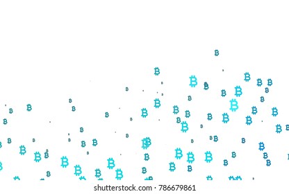 Light BLUE vector background with signs of Bitcoins. Abstract illustration with colored financial digital symbols. Smart design for your business advert of economic, wealth.