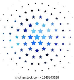 Light BLUE vector background with small and big stars. Colorful illustration with abstract gradient stars. Best design for your ad, poster, banner.