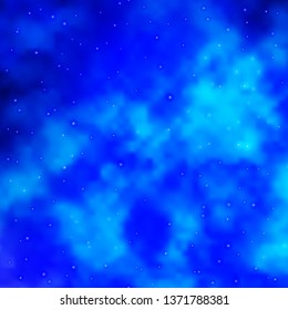 Light BLUE vector background with small and big stars. Decorative illustration with stars on abstract template. Design for your business promotion.