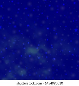 Light BLUE vector background with small and big stars. Colorful illustration with abstract gradient stars. Pattern for new year ad, booklets.