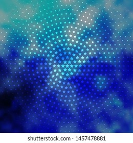 Light BLUE vector background with small and big stars. Modern geometric abstract illustration with stars. Pattern for new year ad, booklets.