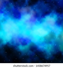 Light BLUE vector background with small and big stars. Decorative illustration with stars on abstract template. Pattern for websites, landing pages.