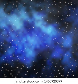 Light BLUE vector background with small and big stars. Decorative illustration with stars on abstract template. Best design for your ad, poster, banner.