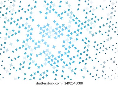 Light BLUE vector background with small and big stars. Shining colored illustration with stars. Smart design for your business advert.