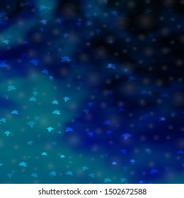 Light BLUE vector background with small and big stars. Colorful illustration in abstract style with gradient stars. Design for your business promotion.