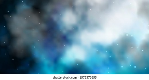 Light BLUE vector background with small and big stars. Colorful illustration in abstract style with gradient stars. Pattern for new year ad, booklets.