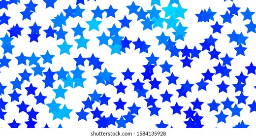 Light BLUE vector background with small and big stars. Blur decorative design in simple style with stars. Design for your business promotion.