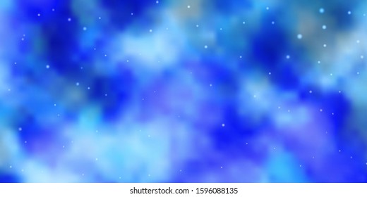 Light BLUE vector background with small and big stars. Shining colorful illustration with small and big stars. Theme for cell phones.