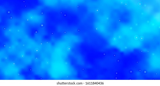 Light BLUE vector background with small and big stars. Blur decorative design in simple style with stars. Best design for your ad, poster, banner.