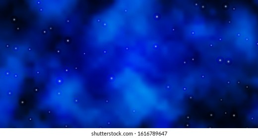 Light BLUE vector background with small and big stars. Colorful illustration with abstract gradient stars. Theme for cell phones.