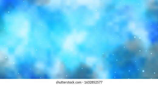 Light BLUE vector background with small and big stars. Colorful illustration in abstract style with gradient stars. Theme for cell phones.