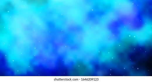 Light BLUE vector background with small and big stars. Colorful illustration in abstract style with gradient stars. Pattern for websites, landing pages.