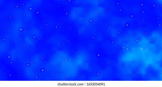 Light BLUE vector background with small and big stars. Shining colorful illustration with small and big stars. Design for your business promotion.