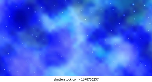 Light BLUE vector background with small and big stars. Blur decorative design in simple style with stars. Design for your business promotion.