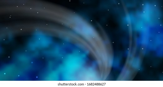 Light BLUE vector background with small and big stars. Decorative illustration with stars on abstract template. Theme for cell phones.
