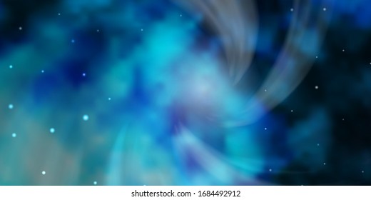 Light BLUE vector background with small and big stars. Decorative illustration with stars on abstract template. Theme for cell phones.