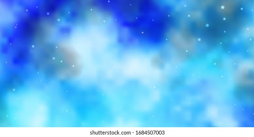 Light BLUE vector background with small and big stars. Colorful illustration in abstract style with gradient stars. Theme for cell phones.
