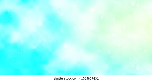Light BLUE vector background with small and big stars. Shining colorful illustration with small and big stars. Best design for your ad, poster, banner.