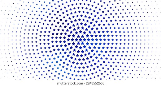 Light BLUE vector background with small and big stars. Colorful illustration in abstract style with gradient stars. Design for your business promotion.