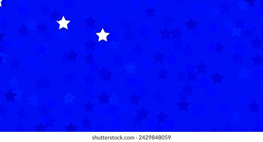 Light BLUE vector background with small and big stars. Shining colorful illustration with small and big stars. Pattern for websites, landing pages.