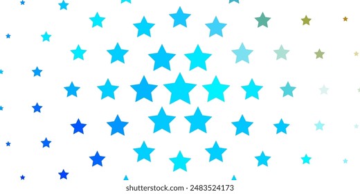 Light BLUE vector background with small and big stars. Modern geometric abstract illustration with stars. Pattern for wrapping gifts.