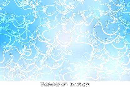 Light BLUE vector background with spicy peppers. Glitter abstract sketch with hot peppers. Pattern for menu of cafes, bars, restaurants.