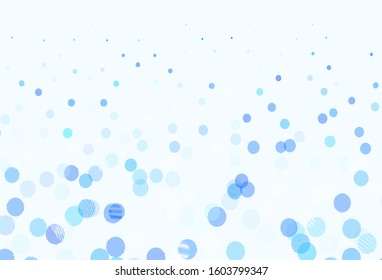 Light BLUE vector background with spots. Abstract illustration with colored bubbles in nature style. Design for your business advert.