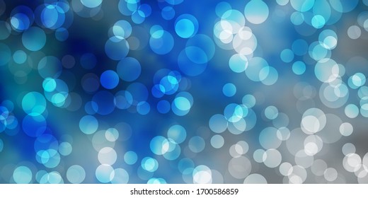 Light BLUE vector background with spots. Abstract colorful disks on simple gradient background. Pattern for business ads.