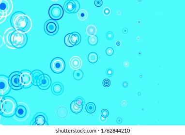 Light BLUE vector background with spots, lines. Glitter abstract illustration with colorful dots, lines. Pattern for ads, leaflets.