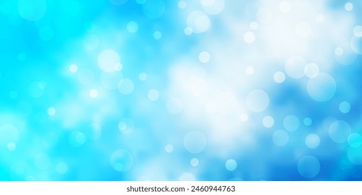 Fondo de Vector AZUL claro con puntos. Abstractas diseño decorativo en estilo degradado con burbujas. Patrón para Fondos de pantalla, cortinas.