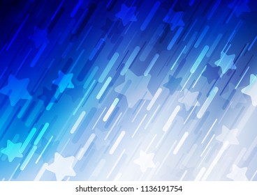 Light BLUE vector background with straight lines. Glitter abstract illustration with colored sticks. Smart design for your business advert.