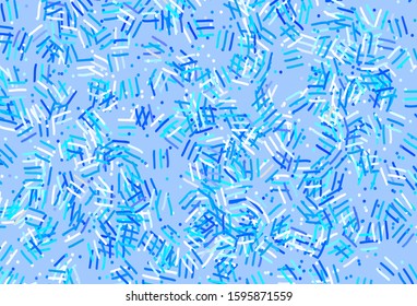 Light BLUE vector background with straight lines, dots. Lines on blurred abstract background with gradient. Pattern for your busines websites.