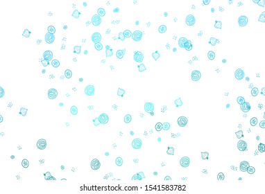 Light BLUE vector background with tasty food. Abstract background with colorful Fast Food illustrations. Pattern for ads of breakfast, lunch, dinner.