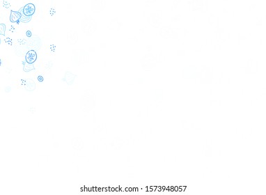 Light BLUE vector background with tasty food. Beautiful colorful illustration with food in doodle style. Design for ad, poster, banner of cafes or restaurants.