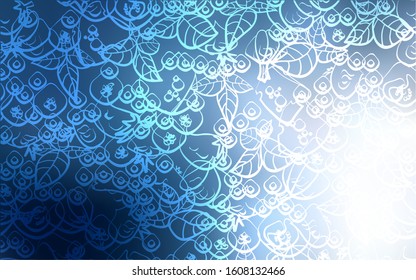 Light BLUE vector background with tasty food. Decorative shining illustration with food on abstract template. Pattern for ad, booklets, leaflets of restaurants.
