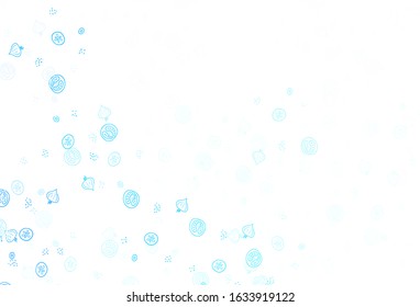 Light BLUE vector background with tasty food. Illustration with set of fresh food in doodle style. Design for ad, poster, banner of cafes or restaurants.