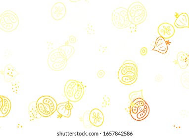 Fondo vectorial AZUL claro con sabrosa comida. Esbozo abstracto brillante con comida gourmet. Diseño para publicidad, afiche, pancarta de cafés o restaurantes.