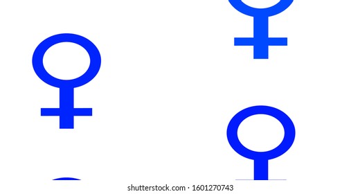 Light BLUE vector background with woman symbols. Illustration with signs of women's strength and power. Smart design for your apps.