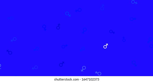 Light BLUE vector background with woman symbols. Simple design in abstract style with women’s rights activism. Elegant design for wallpapers.