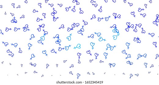 Light BLUE vector background with woman symbols. Colorful illustration with gradient feminism shapes. Simple design for your web site.
