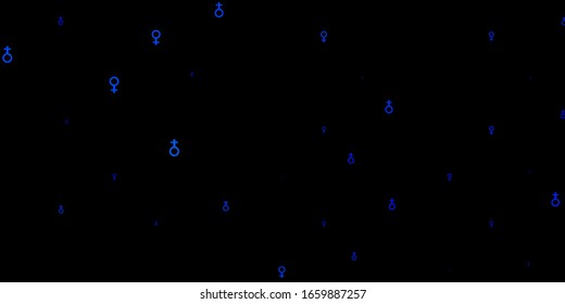 Light BLUE vector background with woman symbols. Abstract illustration with a depiction of women's power. Design for International Women’s Day.